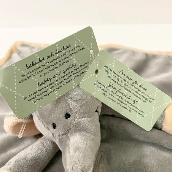 Teddykompaniet Diinglisar  13 Inch Plush Animal Baby Blanket Elephant Blanky - Picture 5 of 16